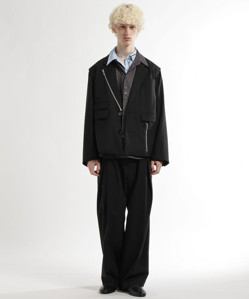 HARE（ハレ）の「CLEAR TEXTUREワイドストレートパンツ(HARE)（スラックス・メンズ・ブラック/グレー系その他/ブラウン・SMALL/MEDIUM）」の22枚目の写真