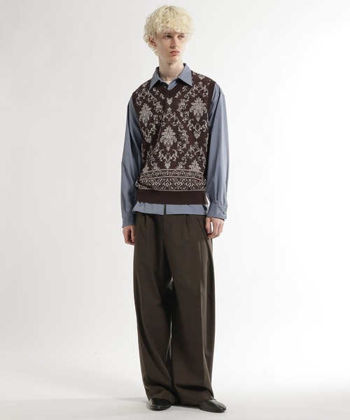 HARE（ハレ）の「CLEAR TEXTUREワイドストレートパンツ(HARE)（スラックス・メンズ・ブラック/グレー系その他/ブラウン・SMALL/MEDIUM）」の16枚目の写真