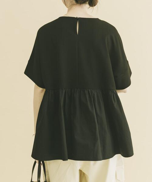 ITEMS URBANRESEARCH（アイテムズ アーバンリサーチ）の「ポンチドッキング半袖トップス（Tシャツ/カットソー・レディース・ライトブルー/チャコールグレー/オフホワイト/ブラック・FREE）」の10枚目の写真