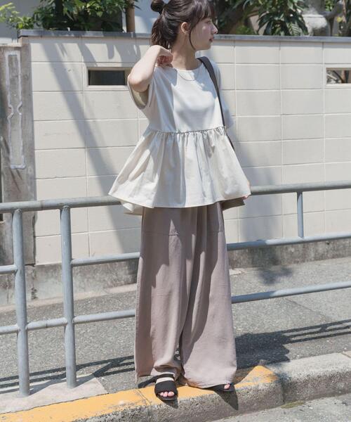 ITEMS URBANRESEARCH（アイテムズ アーバンリサーチ）の「ポンチドッキング半袖トップス（Tシャツ/カットソー・レディース・ライトブルー/チャコールグレー/オフホワイト/ブラック・FREE）」の16枚目の写真