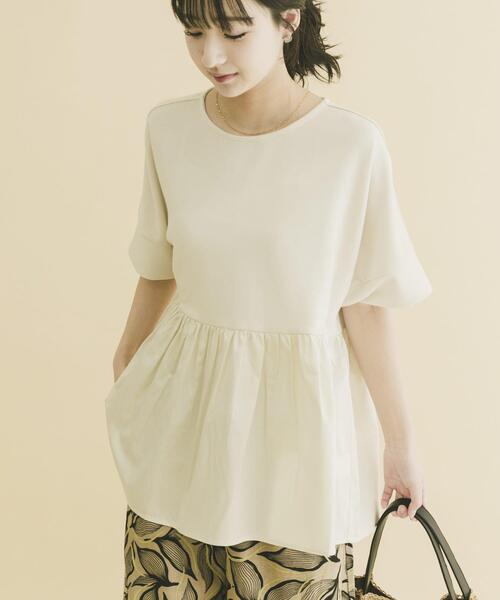 ITEMS URBANRESEARCH（アイテムズ アーバンリサーチ）の「ポンチドッキング半袖トップス（Tシャツ/カットソー・レディース・ライトブルー/チャコールグレー/オフホワイト/ブラック・FREE）」の17枚目の写真