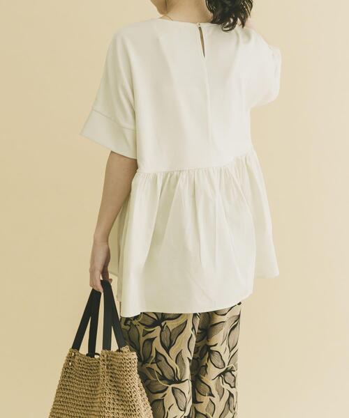 ITEMS URBANRESEARCH（アイテムズ アーバンリサーチ）の「ポンチドッキング半袖トップス（Tシャツ/カットソー・レディース・ライトブルー/チャコールグレー/オフホワイト/ブラック・FREE）」の19枚目の写真