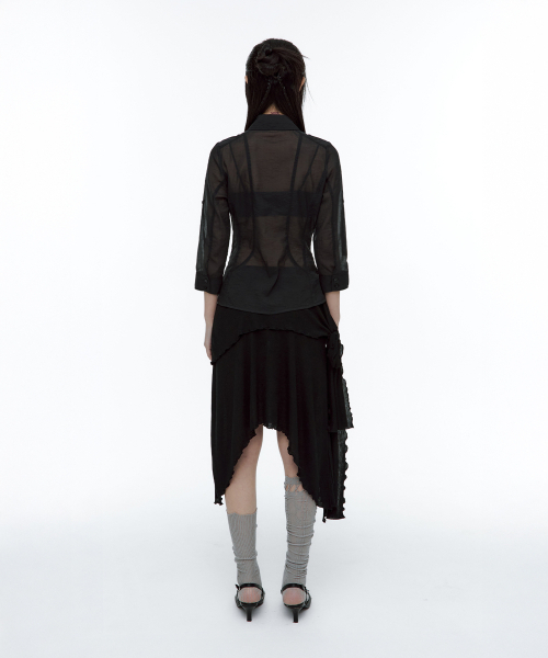ROUGHNECK(ラフネック)の「フリルシアシャツブラック(シャツ/ブラウス・レディース・その他・SMALL/MEDIUM)」の4枚目の写真