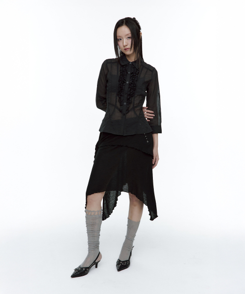 ROUGHNECK(ラフネック)の「フリルシアシャツブラック(シャツ/ブラウス・レディース・その他・SMALL/MEDIUM)」の5枚目の写真