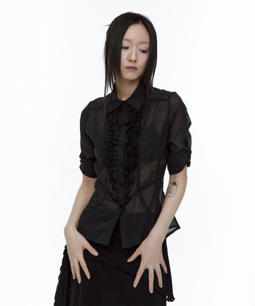 ROUGHNECK(ラフネック)の「フリルシアシャツブラック(シャツ/ブラウス・レディース・その他・SMALL/MEDIUM)」の8枚目の写真
