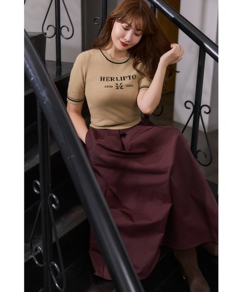 Her lip to(ハーリップトゥー)の「Clara Volume Skirt(スカート・レディース・ブラック/バーガンディー/グリーン系/ベージュ系・M/S)」の5枚目の写真