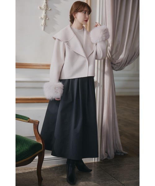Her lip to(ハーリップトゥー)の「Clara Volume Skirt(スカート・レディース・ブラック/バーガンディー/グリーン系/ベージュ系・M/S)」の7枚目の写真