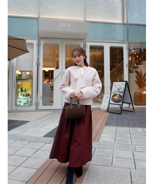 Her lip to(ハーリップトゥー)の「Clara Volume Skirt(スカート・レディース・ブラック/バーガンディー/グリーン系/ベージュ系・M/S)」の14枚目の写真