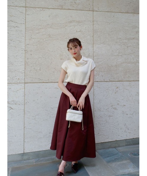 Her lip to(ハーリップトゥー)の「Clara Volume Skirt(スカート・レディース・ブラック/バーガンディー/グリーン系/ベージュ系・M/S)」の12枚目の写真