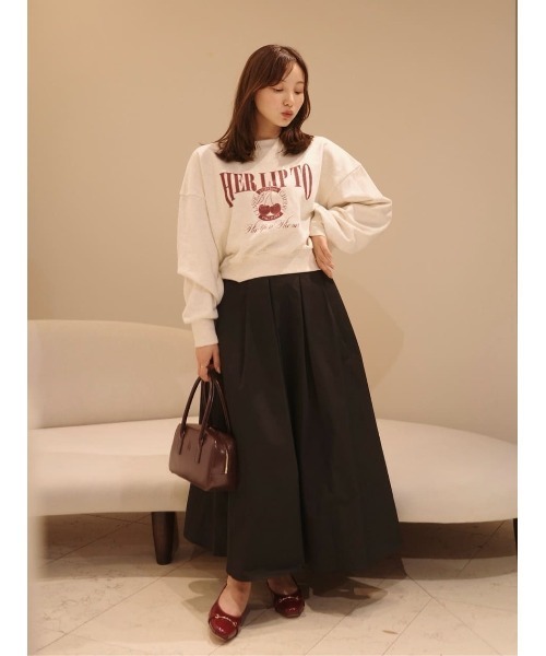 Her lip to(ハーリップトゥー)の「Clara Volume Skirt(スカート・レディース・ブラック/バーガンディー/グリーン系/ベージュ系・M/S)」の18枚目の写真