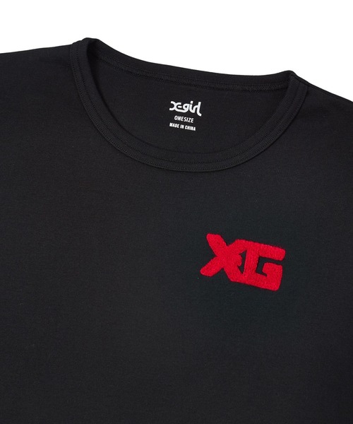 X-girl（エックスガール）の「CHENILLE EMBROIDERED XG LOGO S/S BABY TEE（Tシャツ/カットソー・レディース・ブラック/オリーブ/ホワイト・ONE SIZE）」の9枚目の写真