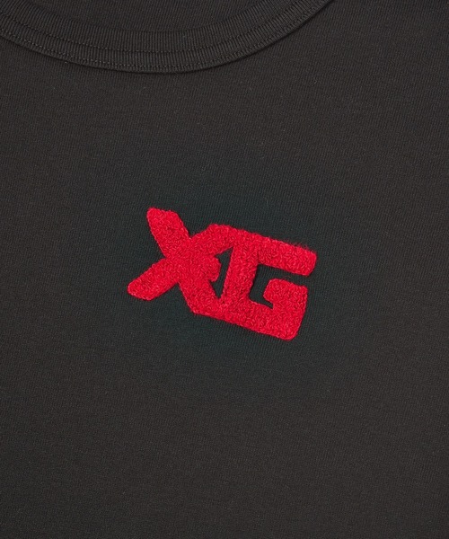 X-girl（エックスガール）の「CHENILLE EMBROIDERED XG LOGO S/S BABY TEE（Tシャツ/カットソー・レディース・ブラック/オリーブ/ホワイト・ONE SIZE）」の10枚目の写真