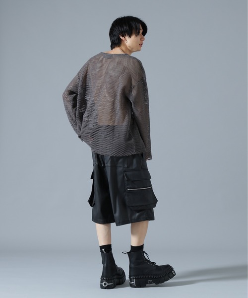 DANKE SCHON(ダンケシェーン)の「DankeSchon/ダンケシェーン/MESH L/S TEE(Tシャツ/カットソー・メンズ・グレー/ホワイト/ブラック・F)」の15枚目の写真