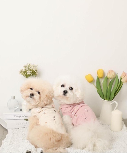 moncheri（モンシェリ）の「花柄ノースリーブパーカー（ペットウェア・レディース・アイボリー/ピンク・XL/L/M/S）」の7枚目の写真