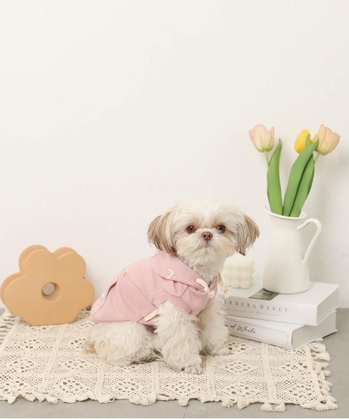 moncheri（モンシェリ）の「花柄ノースリーブパーカー（ペットウェア・レディース・アイボリー/ピンク・XL/L/M/S）」の9枚目の写真