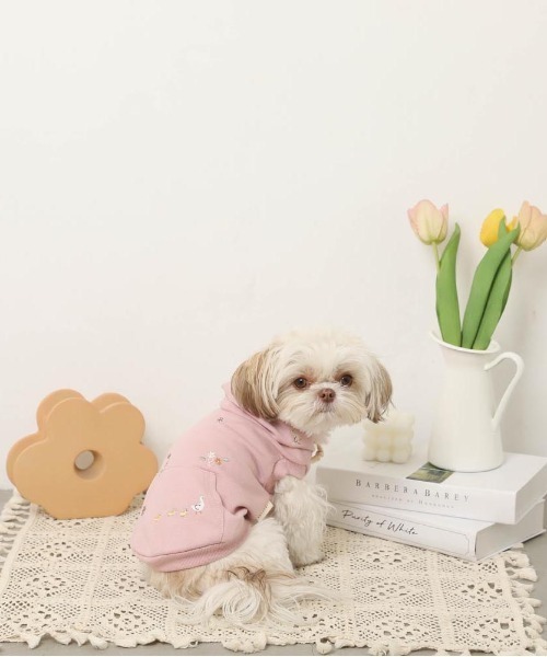 moncheri（モンシェリ）の「花柄ノースリーブパーカー（ペットウェア・レディース・アイボリー/ピンク・XL/L/M/S）」の10枚目の写真