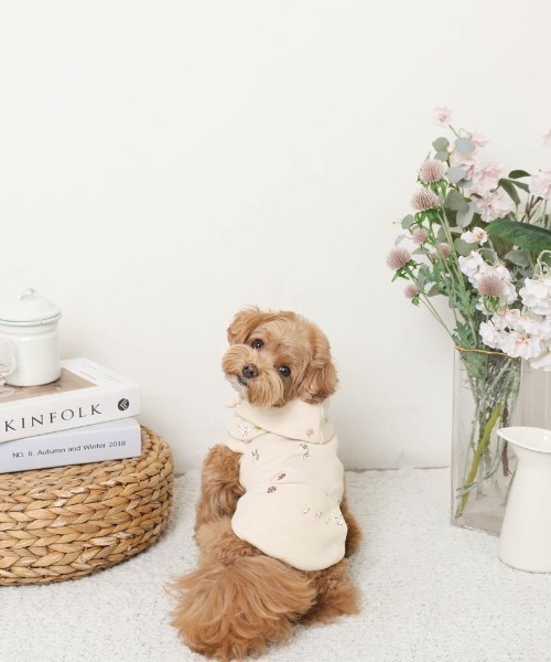 moncheri（モンシェリ）の「花柄ノースリーブパーカー（ペットウェア・レディース・アイボリー/ピンク・XL/L/M/S）」の14枚目の写真