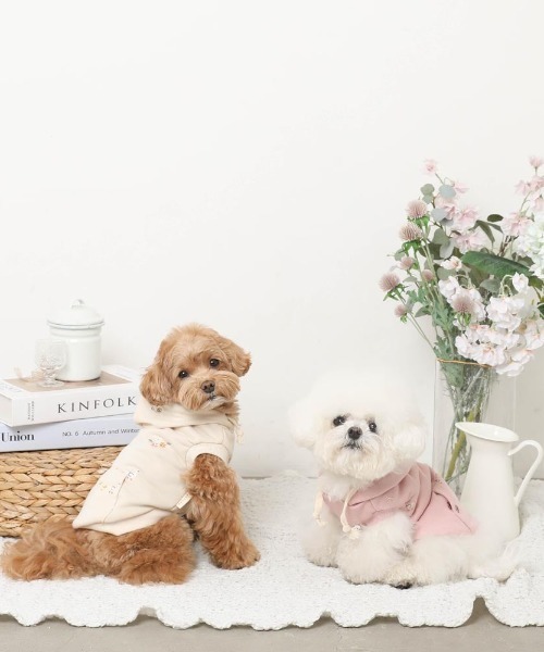 moncheri（モンシェリ）の「花柄ノースリーブパーカー（ペットウェア・レディース・アイボリー/ピンク・XL/L/M/S）」の15枚目の写真