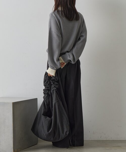 goocy（グーシー）の「レイヤードライクポロプルオーバー（ニット/セーター・レディース・ブラック/チャコールグレー/グレー・FREE）」の18枚目の写真