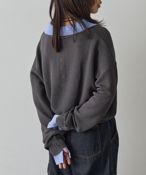 goocy（グーシー）の「レイヤードライクポロプルオーバー（ニット/セーター・レディース・ブラック/チャコールグレー/グレー・FREE）」の21枚目の写真