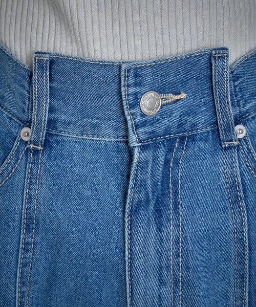 goocy(グーシー)の「【低身長でも着られる】デニム切替えストレートパンツ(デニムパンツ・レディース・ブルー/インディゴブルー・27cm/26cm)」の21枚目の写真