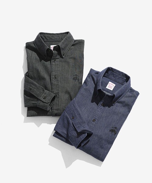 BROOKS BROTHERS(ブルックスブラザーズ)の「◆オンラインストア限定◆ ビッグGFロゴ デニムシャツ Traditional Fit(シャツ/ブラウス・メンズ・ブルー/ブラック・SMALL/LARGE/X-LARGE/MEDIUM)」の12枚目の写真