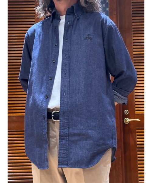 BROOKS BROTHERS(ブルックスブラザーズ)の「◆オンラインストア限定◆ ビッグGFロゴ デニムシャツ Traditional Fit(シャツ/ブラウス・メンズ・ブルー/ブラック・SMALL/LARGE/X-LARGE/MEDIUM)」の13枚目の写真