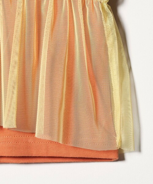 green label relaxing（グリーンレーベルリラクシング）の「【スタメンシリーズ】チュールドッキング Tシャツ / キッズ  100cm-160cm UVカット 接触冷感  吸水速乾（Tシャツ/カットソー・キッズ・オフホワイト/ライトブルー/オレンジ・140cm/120cm/100cm/110cm/160cm/150cm/130cm）」の5枚目の写真