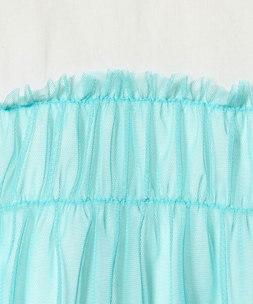 green label relaxing（グリーンレーベルリラクシング）の「【スタメンシリーズ】チュールドッキング Tシャツ / キッズ  100cm-160cm UVカット 接触冷感  吸水速乾（Tシャツ/カットソー・キッズ・オフホワイト/ライトブルー/オレンジ・140cm/120cm/100cm/110cm/160cm/150cm/130cm）」の9枚目の写真