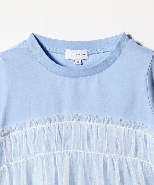 green label relaxing（グリーンレーベルリラクシング）の「【スタメンシリーズ】チュールドッキング Tシャツ / キッズ  100cm-160cm UVカット 接触冷感  吸水速乾（Tシャツ/カットソー・キッズ・オフホワイト/ライトブルー/オレンジ・140cm/120cm/100cm/110cm/160cm/150cm/130cm）」の11枚目の写真