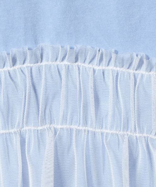 green label relaxing（グリーンレーベルリラクシング）の「【スタメンシリーズ】チュールドッキング Tシャツ / キッズ  100cm-160cm UVカット 接触冷感  吸水速乾（Tシャツ/カットソー・キッズ・オフホワイト/ライトブルー/オレンジ・140cm/120cm/100cm/110cm/160cm/150cm/130cm）」の12枚目の写真