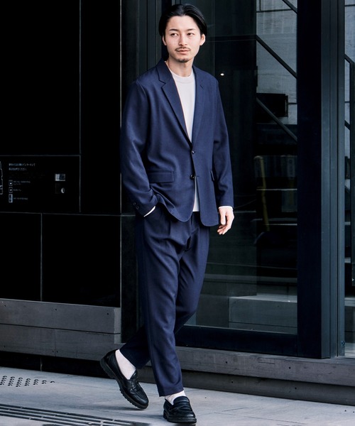 UNITED TOKYO（ユナイテッドトウキョウ）の「【EC限定/セットアップ販売】撥水マルチファンクションセットアップ ジャケット&パンツ　｜撥水/ウォッシャブル/ストレッチ/防シワ/速乾/軽量/オールシーズン/春服/オケージョン/オフィスカジュアル/通勤/ビジネス（テーラードジャケット・メンズ・ダークグレー/ブラック/ダークネイビー・2/1/3）」の12枚目の写真