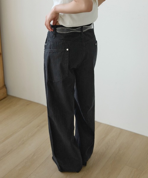 UNE MANSION(ユヌマンション)の「【低身長 / 高身長用 サイズ&丈が選べるデニム】【 4color / 3size/ 2lengths 】【ユニセックス着用可能】ウェーブバルーンユニークサイドポケットチノパンツデニム(その他パンツ・レディース・カーキ/ブラック/アイボリー/ベージュ・S-Short/S-Long/M-Short/M-Long/L-Short/L-Long)」の2枚目の写真
