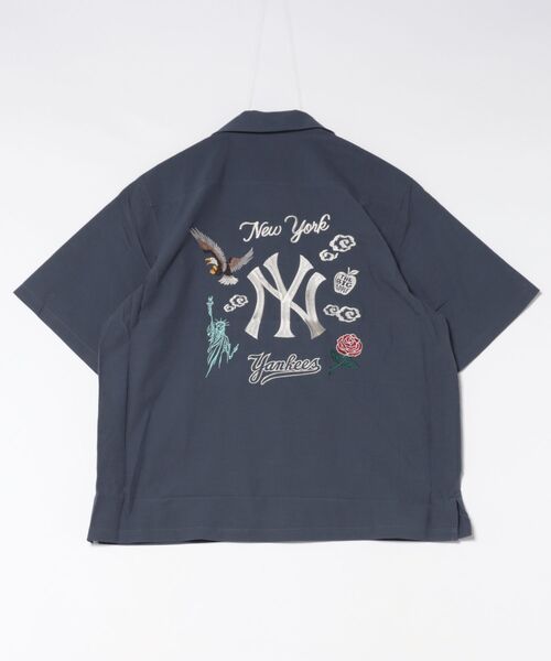 NEW ERA/ニューエラ 半袖 シャツ オープンカラー 刺繍 ロサンゼルス