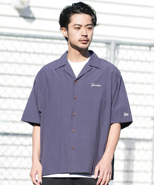 NEW ERA(ニューエラ)の「NEW ERA/ニューエラ 半袖 シャツ オープンカラー 刺繍 ロサンゼルス・ドジャース ニューヨーク・ヤンキース 14856641/14856642(シャツ/ブラウス・メンズ・ホワイト/ネイビー・XXL/XL/L/M)」の11枚目の写真