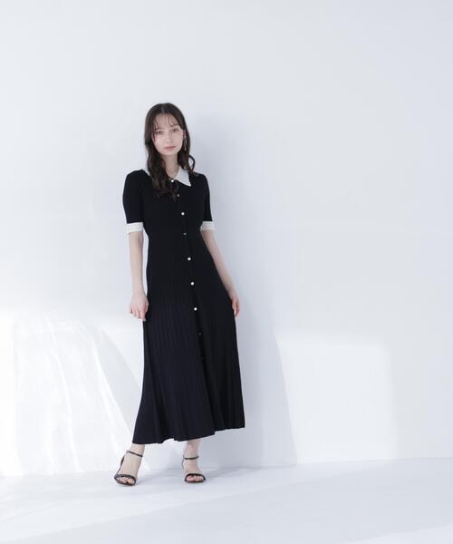 レース襟ニットワンピース（ワンピース）｜NATURAL BEAUTY BASIC