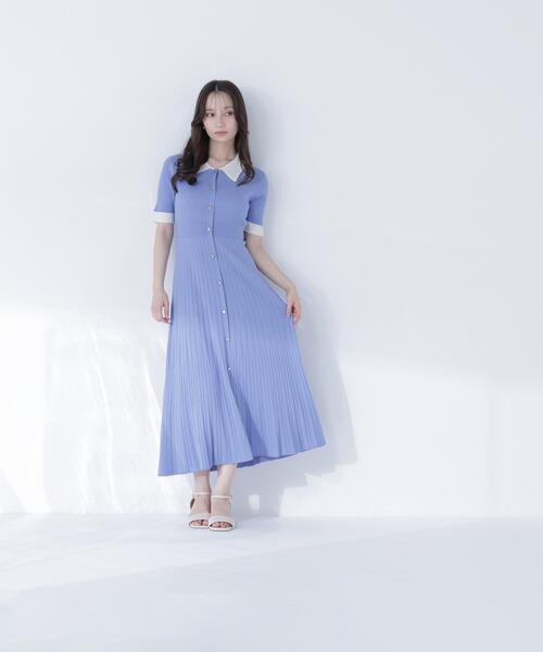 NATURAL BEAUTY BASIC(ナチュラルビューティーベーシック)の「レース襟ニットワンピース(ワンピース・レディース・ネイビー/ブルー/ブラック・P/S/MEDIUM)」の5枚目の写真