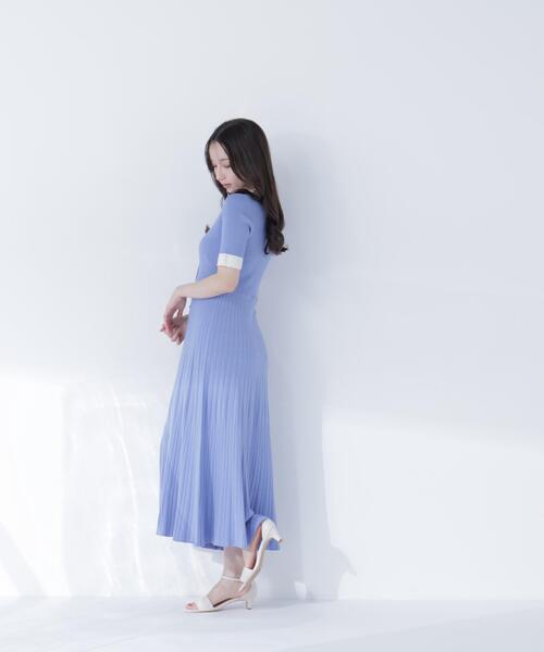 NATURAL BEAUTY BASIC(ナチュラルビューティーベーシック)の「レース襟ニットワンピース(ワンピース・レディース・ネイビー/ブルー/ブラック・P/S/MEDIUM)」の7枚目の写真