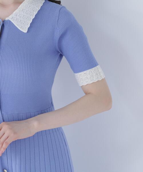 NATURAL BEAUTY BASIC(ナチュラルビューティーベーシック)の「レース襟ニットワンピース(ワンピース・レディース・ネイビー/ブルー/ブラック・P/S/MEDIUM)」の13枚目の写真