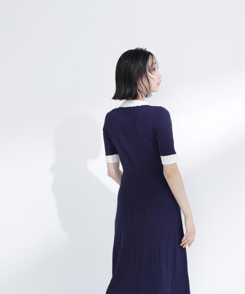 NATURAL BEAUTY BASIC(ナチュラルビューティーベーシック)の「レース襟ニットワンピース(ワンピース・レディース・ネイビー/ブルー/ブラック・P/S/MEDIUM)」の21枚目の写真