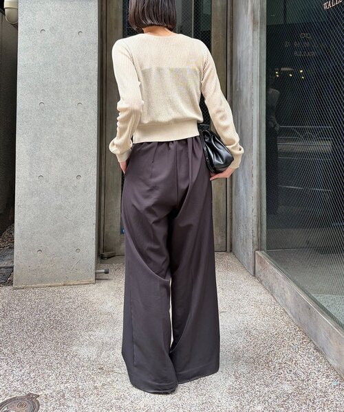 CAPRICIEUX LE'MAGE（カプリシューレマージュ）の「シアーリブカーディガン（カーディガン/ボレロ・レディース・イエロー/ベージュ/グレー/ブラック・FREE）」の11枚目の写真