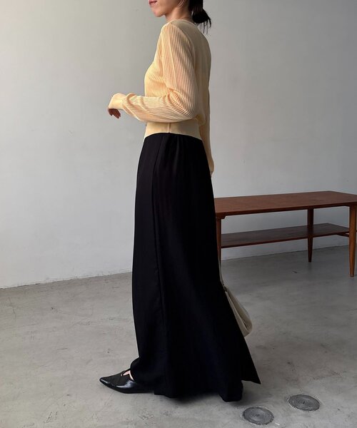 CAPRICIEUX LE'MAGE（カプリシューレマージュ）の「シアーリブカーディガン（カーディガン/ボレロ・レディース・イエロー/ベージュ/グレー/ブラック・FREE）」の18枚目の写真