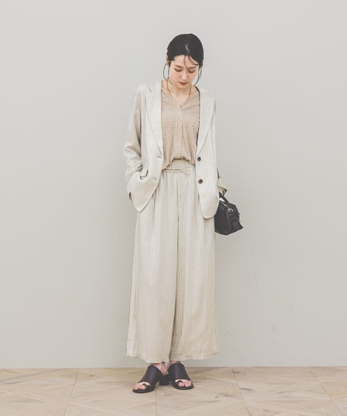 GLOBAL WORK（グローバルワーク）の「フレンチリネンジャケット/612370（テーラードジャケット・レディース・ダークブラウン/スミクロ/ナチュラル/グレー系その他・SMALL/MEDIUM/LARGE）」の11枚目の写真