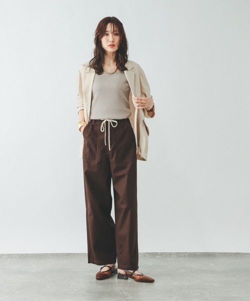 GLOBAL WORK（グローバルワーク）の「フレンチリネンジャケット/612370（テーラードジャケット・レディース・ダークブラウン/スミクロ/ナチュラル/グレー系その他・SMALL/MEDIUM/LARGE）」の17枚目の写真