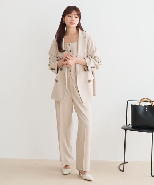 Andemiu（アンデミュウ）の「アサチョウジャケット656239（テーラードジャケット・レディース・ベージュ/グレー・FREE）」の3枚目の写真