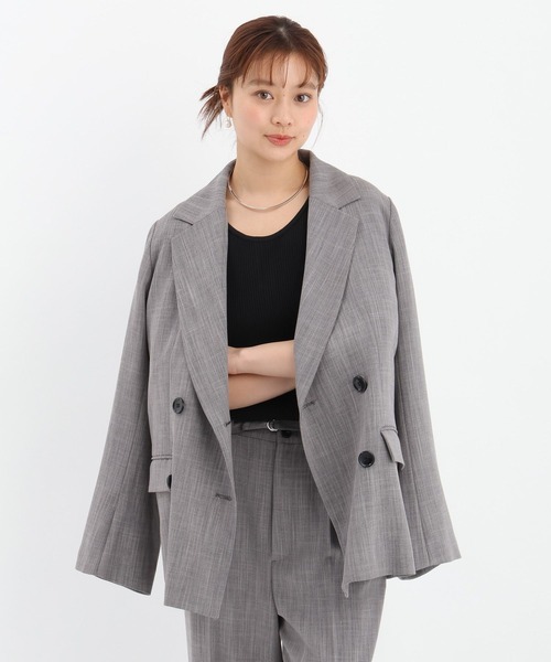 Andemiu（アンデミュウ）の「アサチョウジャケット656239（テーラードジャケット・レディース・ベージュ/グレー・FREE）」の7枚目の写真