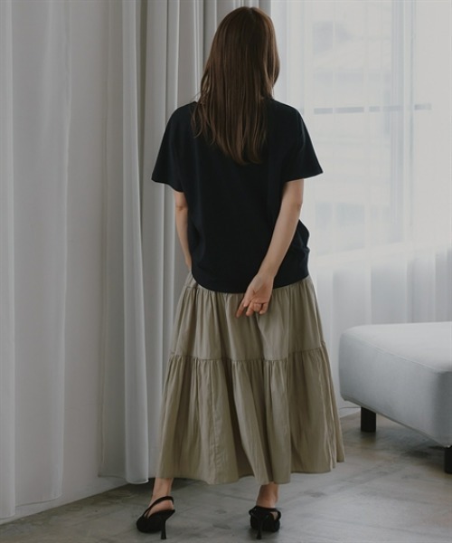 Petitjo(プッチージョ)の「小さいサイズ 【汗染み防止】裾タックプルオーバー 低身長さん・小柄女性(Tシャツ/カットソー・レディース・ブラック/グレイッシュベージュ/オフホワイト・PM/PS)」の13枚目の写真