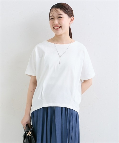 Petitjo(プッチージョ)の「小さいサイズ 【汗染み防止】裾タックプルオーバー 低身長さん・小柄女性(Tシャツ/カットソー・レディース・ブラック/グレイッシュベージュ/オフホワイト・PM/PS)」の20枚目の写真