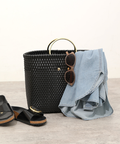 VELETTO（ベレット）の「【VELETTO/ヴェレット】ハンドルメルカドBAG（トートバッグ・レディース・ベージュ系その他/ブラック・FREE）」の2枚目の写真