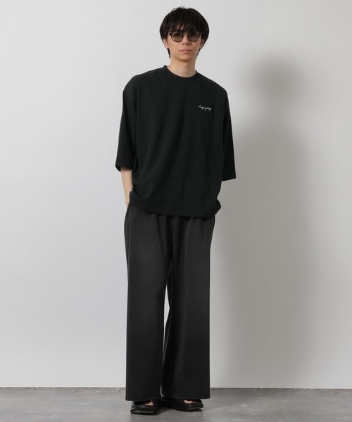 LAKOLE(ラコレ)の「フロッキーロゴクロップドT / /665057(Tシャツ/カットソー・メンズ・ブラック/パープル/ホワイト・LARGE/MEDIUM)」の5枚目の写真